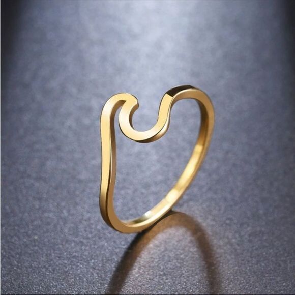 Boho Bohemian Wave Rings! Gold and Silver Stainless Steel NEW IN GIFT BOX - Picture 5 of 6